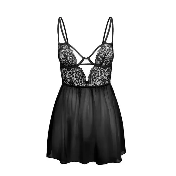 Adore Me | Rae Unlined Plus Babydoll Teddy in Black | NWT | Size 1X - Picture 4 of 8